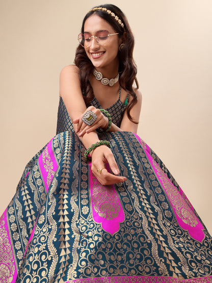 Women Embellished Flared Ram Lehenga Choli