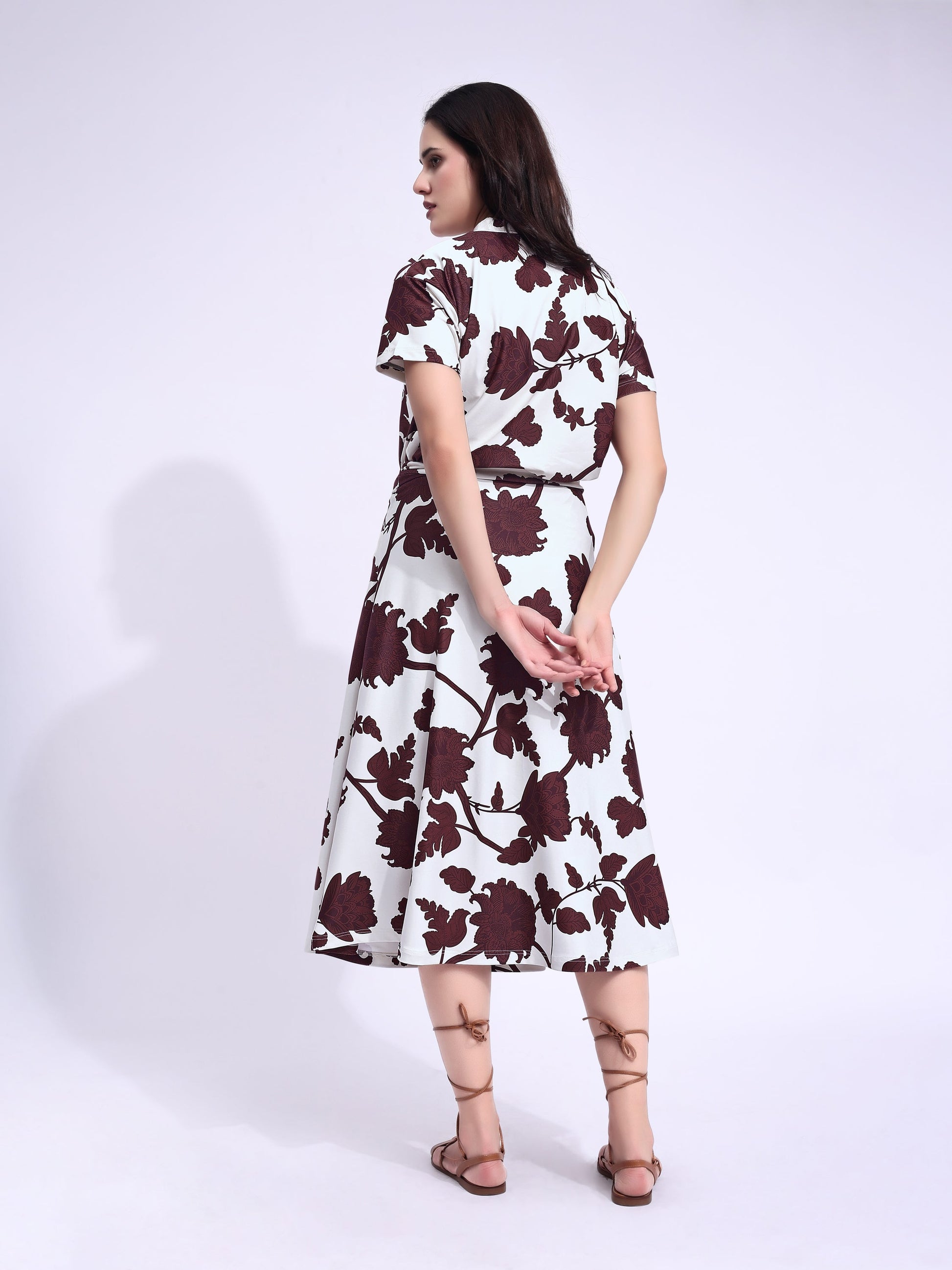 Women's Printed Regular Brown Co-Ords