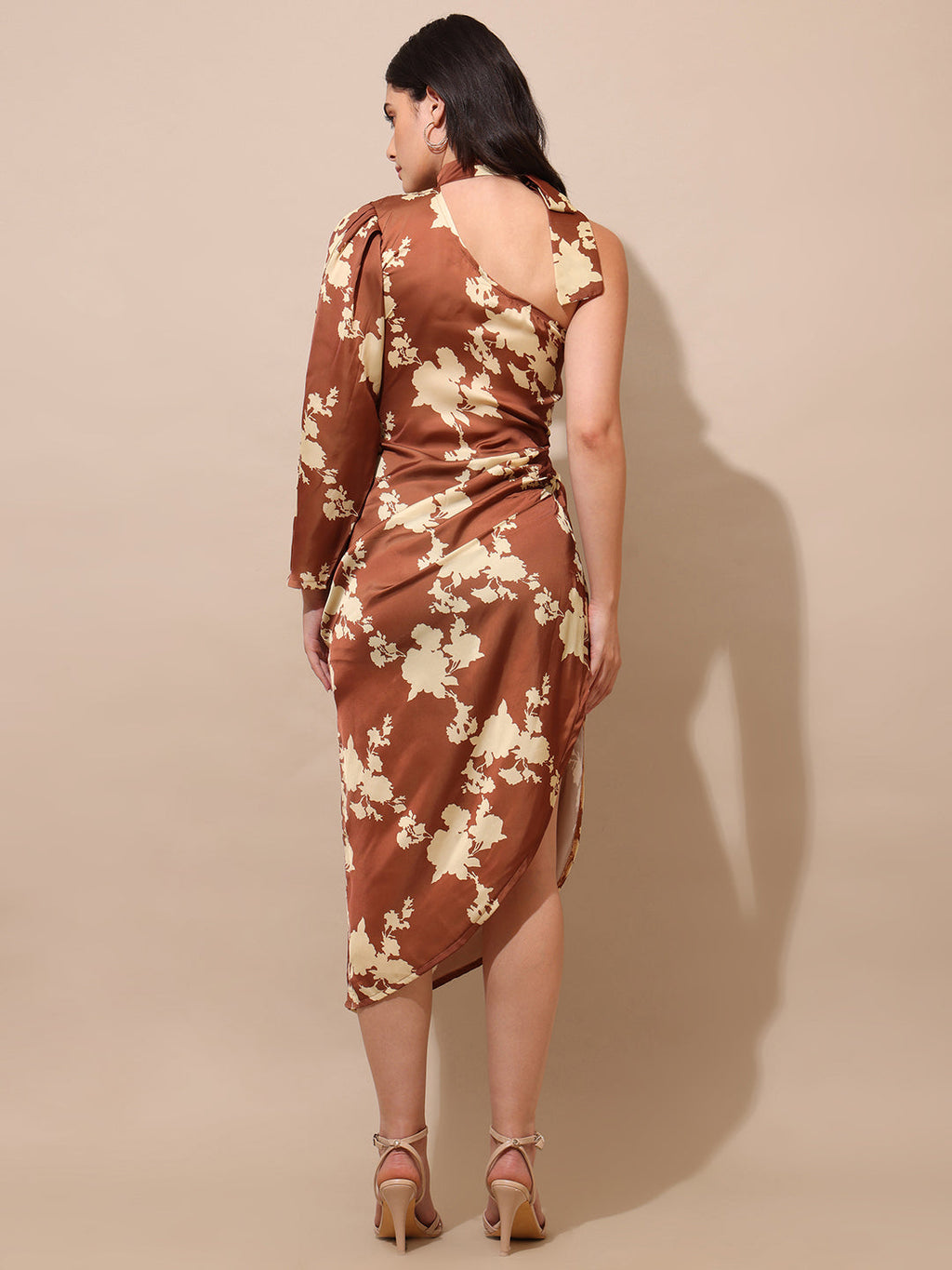 Shirt Collar Wrap Midi Dress