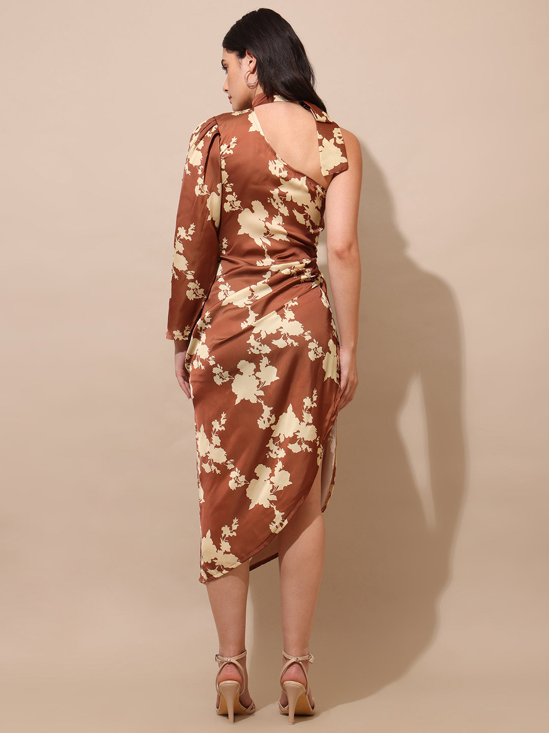 Shirt Collar Wrap Midi Dress