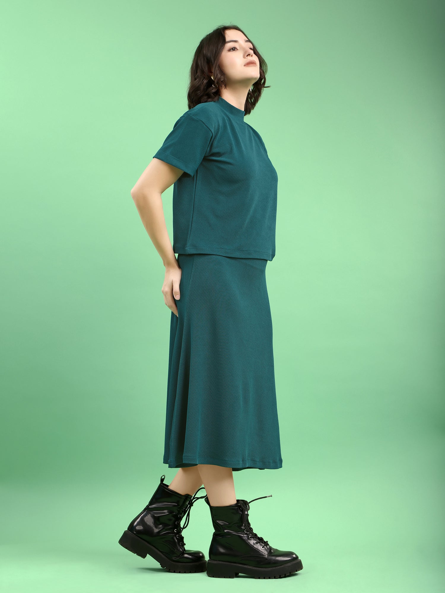 Lycra Blend Regular Solid Co-Ords