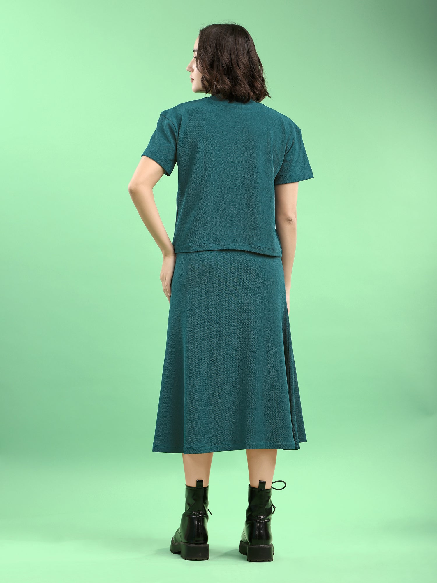 Lycra Blend Regular Solid Co-Ords