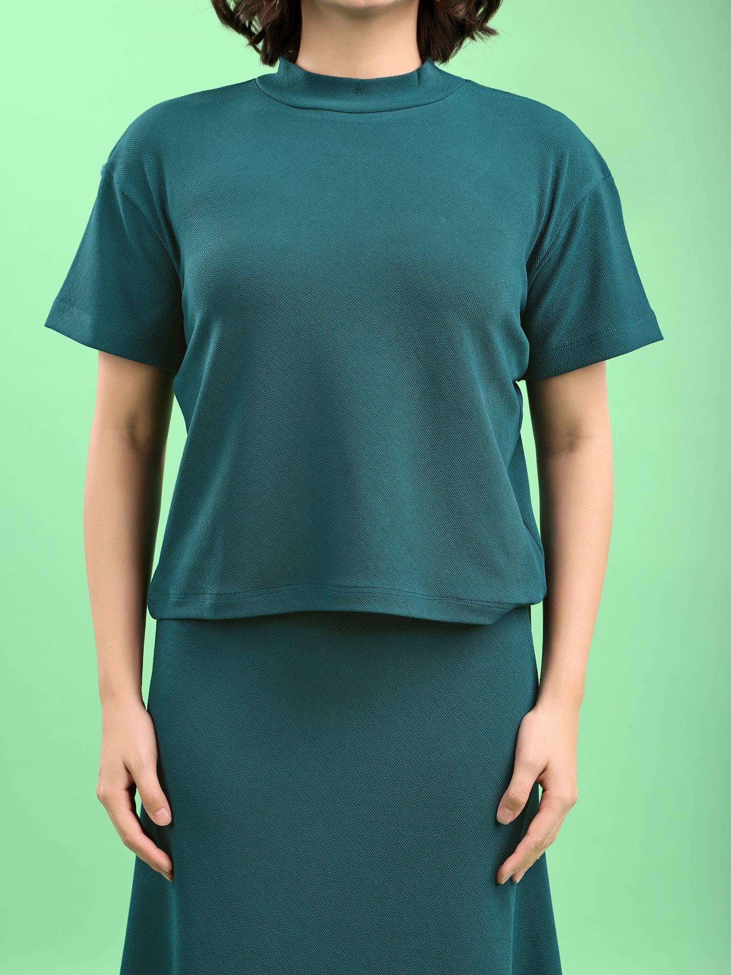 Lycra Blend Regular Solid Co-Ords
