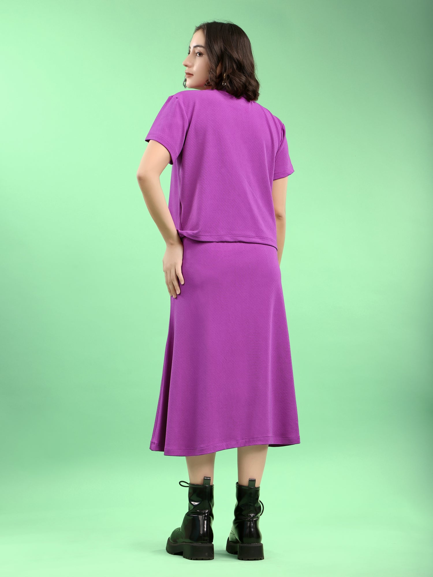 Lycra Blend Regular Solid Co-Ords