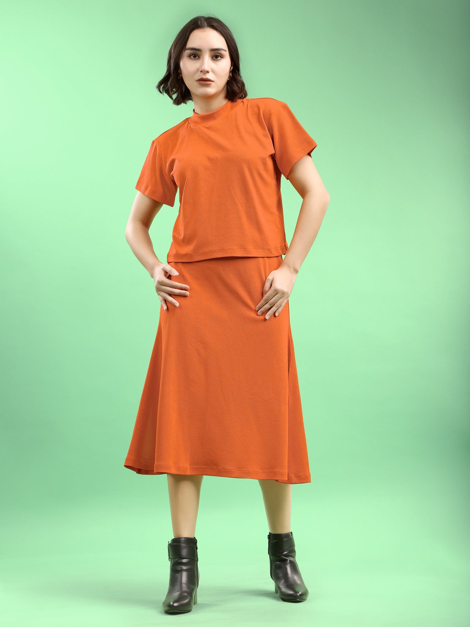 Lycra Blend Regular Solid Co-Ords
