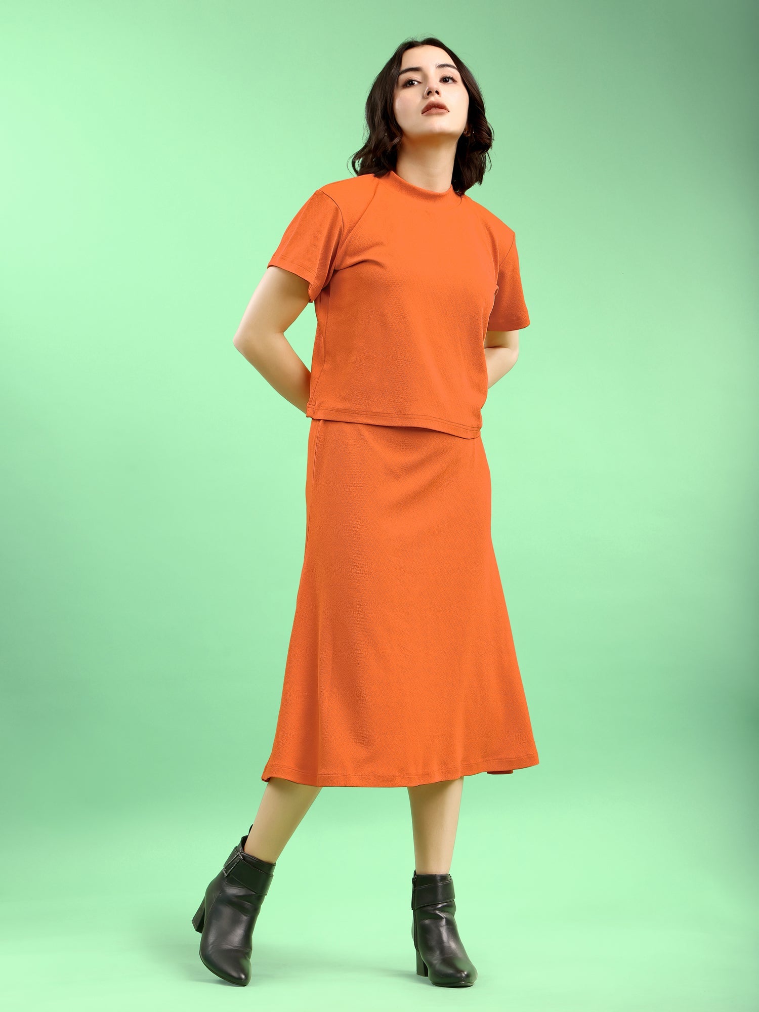 Lycra Blend Regular Solid Co-Ords