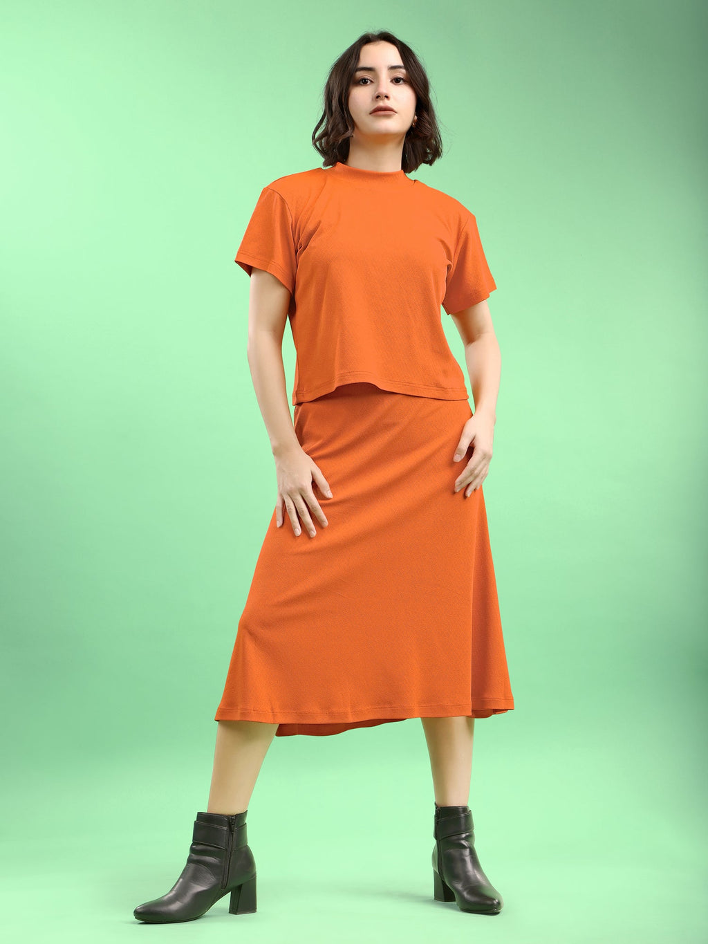 Lycra Blend Regular Solid Co-Ords