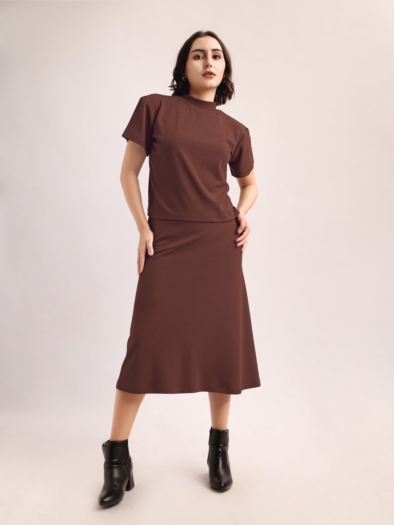 Lycra Blend Regular Solid Co-Ords