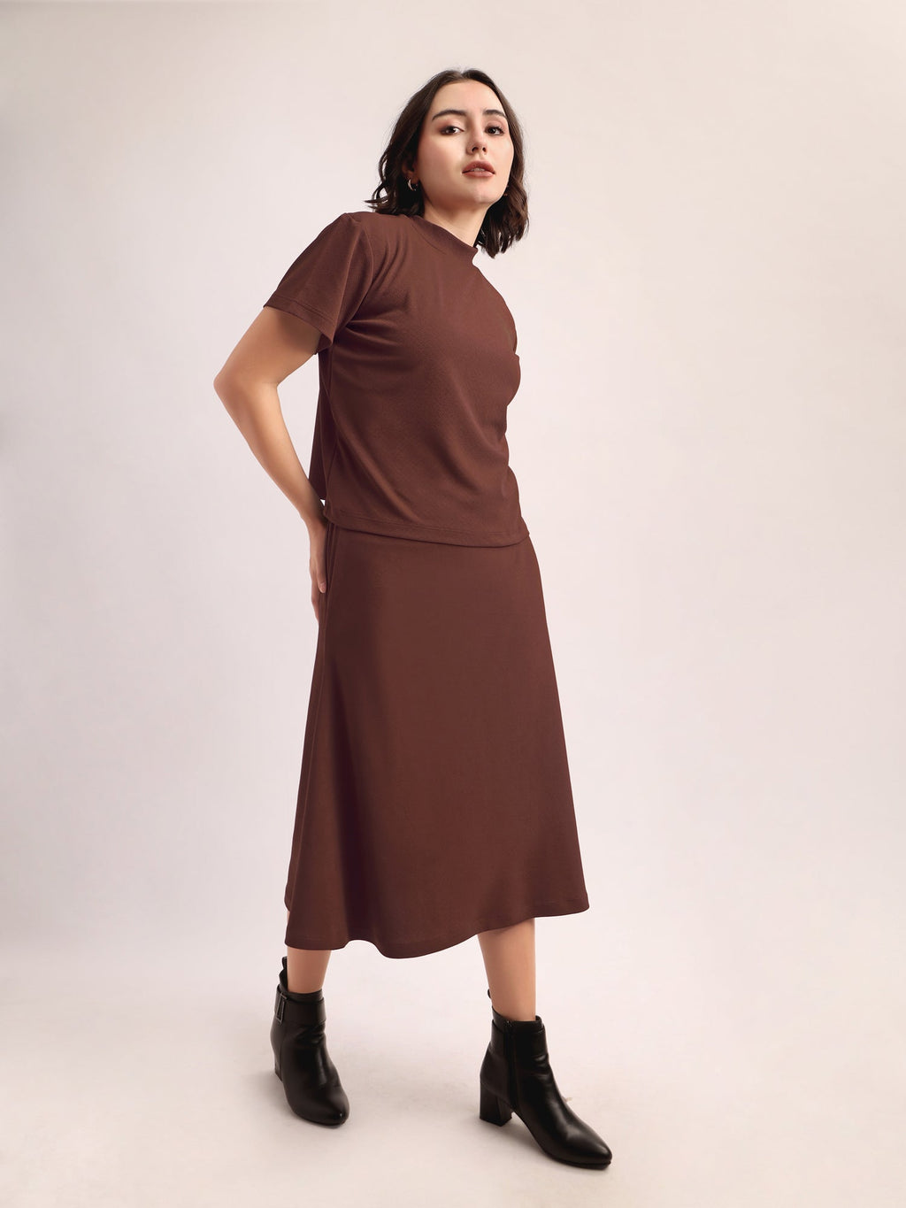 Lycra Blend Regular Solid Co-Ords