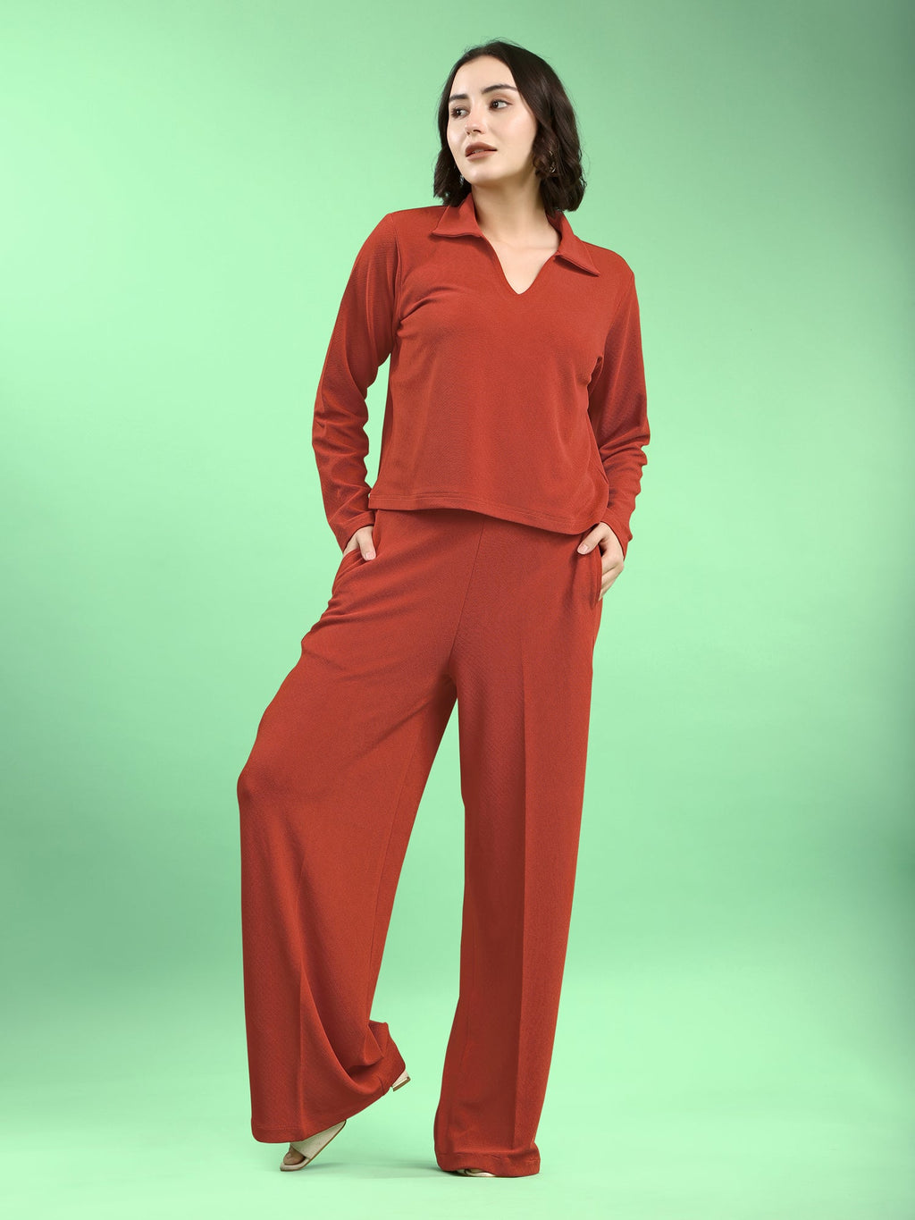 Lycra Blend Regular Solid Co-ords