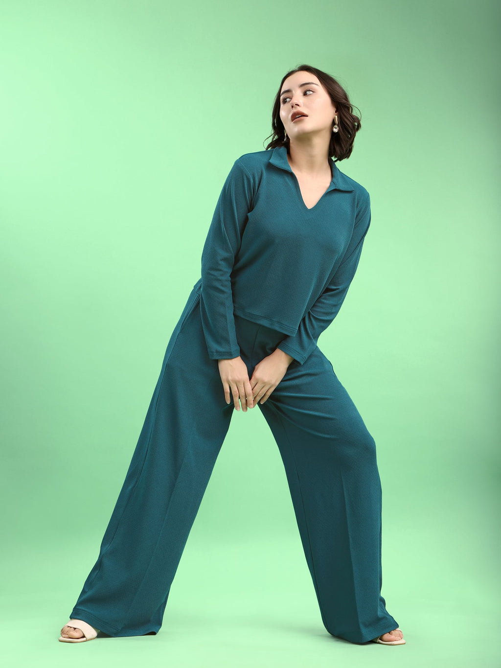 Lycra Blend Regular Solid Co-ords