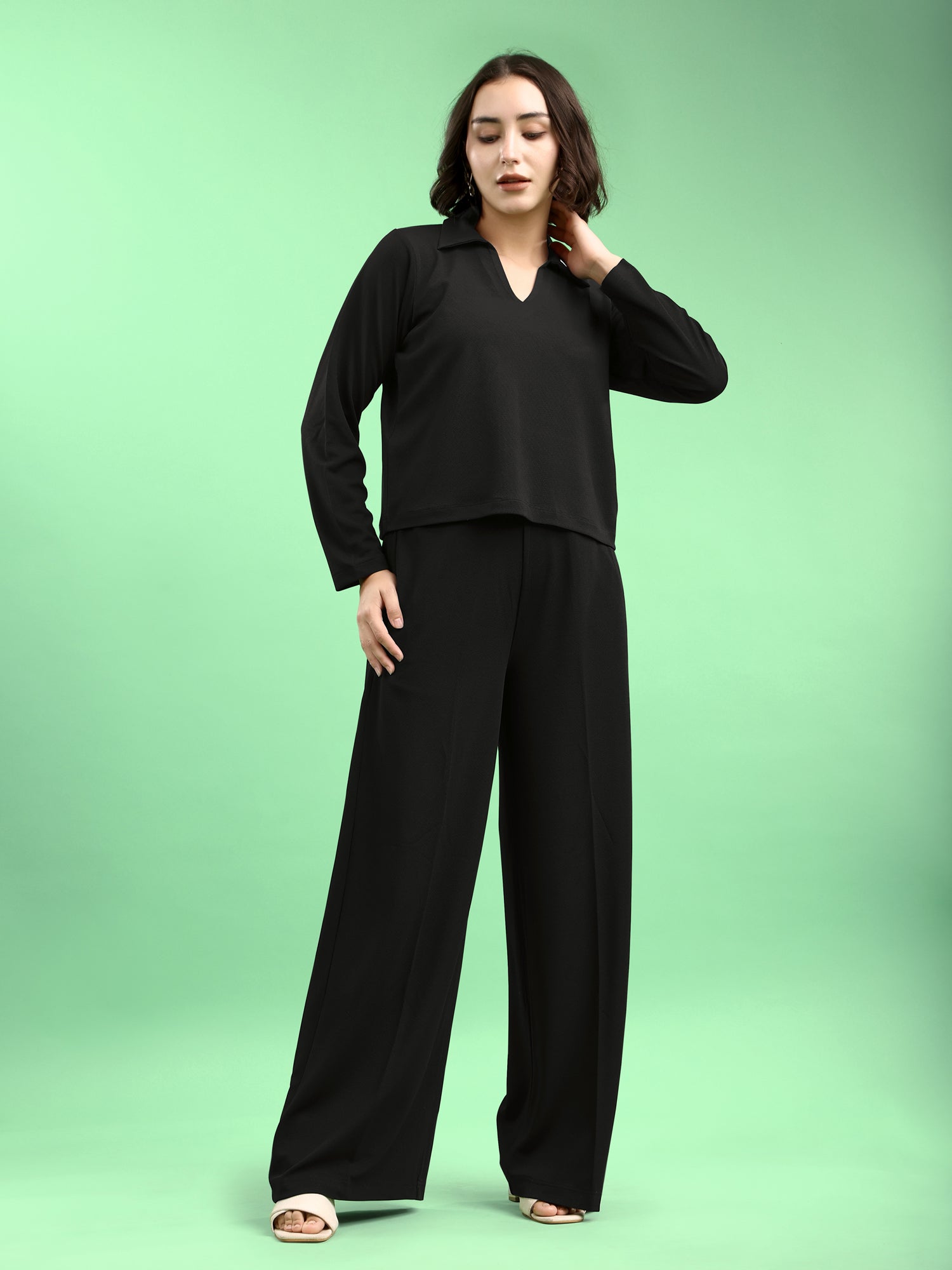 Lycra Blend Regular Solid Co-ords