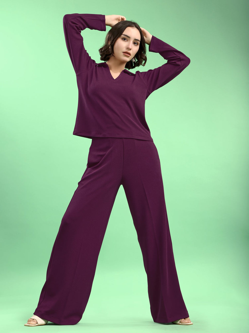 Lycra Blend Regular Solid Co-ords