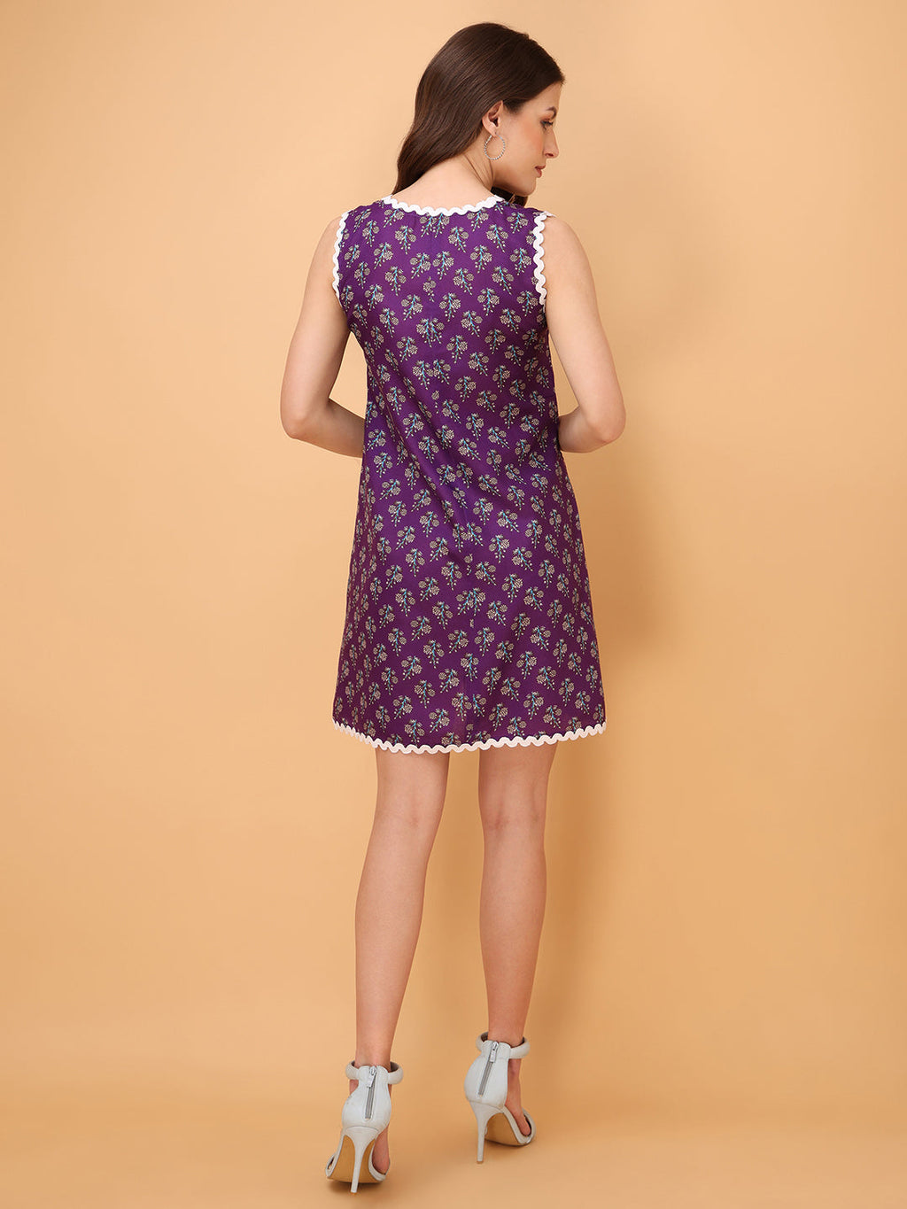 Mini Length Sleeveless Printed Dress
