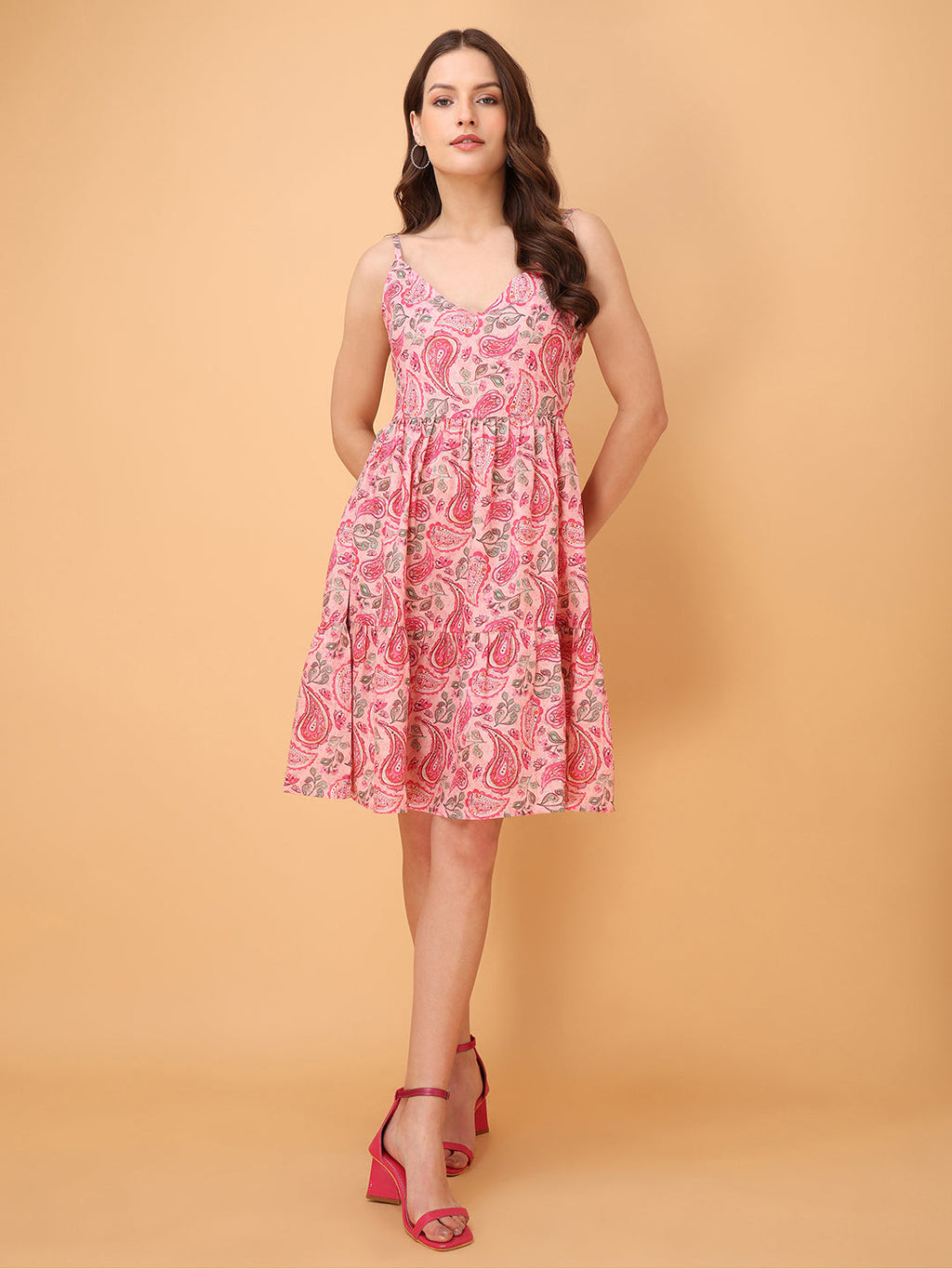 Mini Length Sleeveless Printed Dress