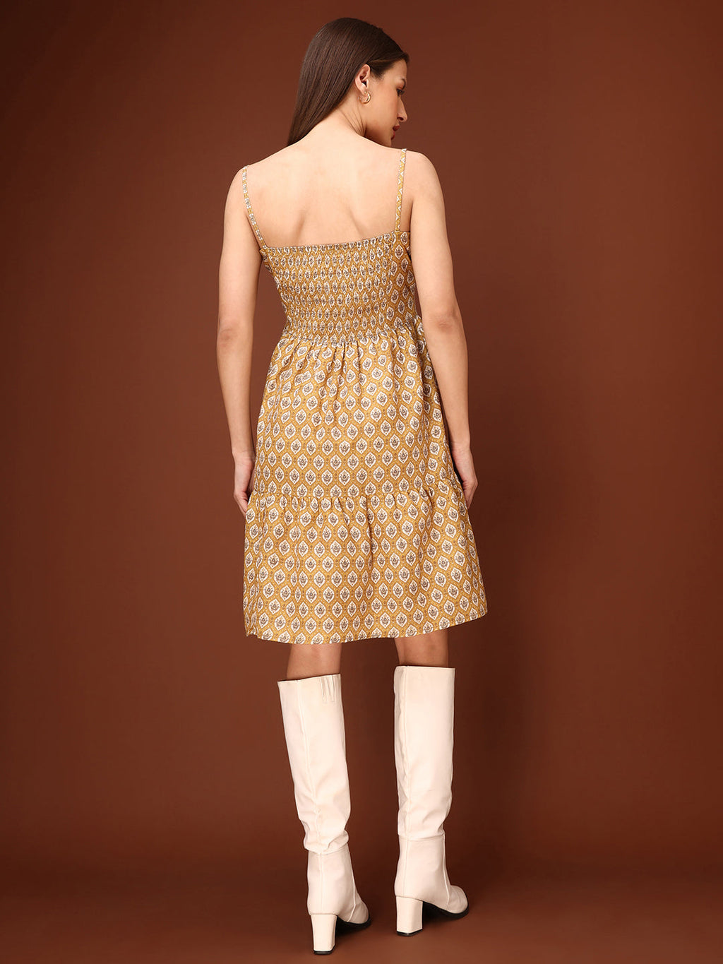 Mini Length Sleeveless Printed Dress