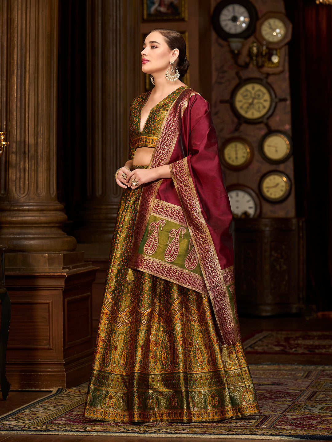 Nadira-Olive Olive Lehenga Choli