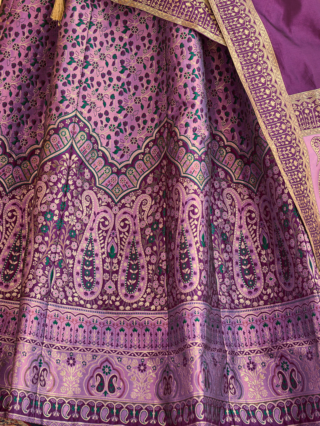 Kanjivaram Lehenga Set with Three-Quarter Sleeves