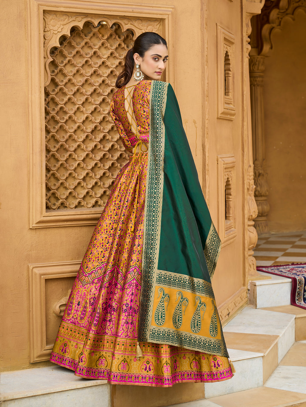 Women's Yellow Kanjiwaram Lehengas