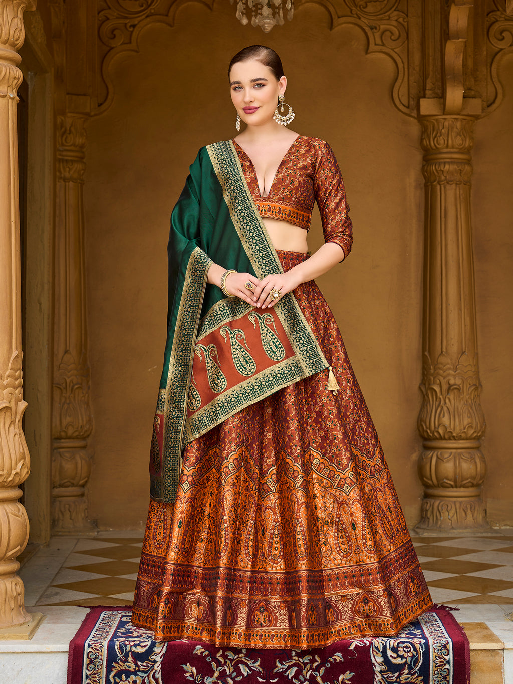 Women's Yellow Kanjiwaram Lehengas