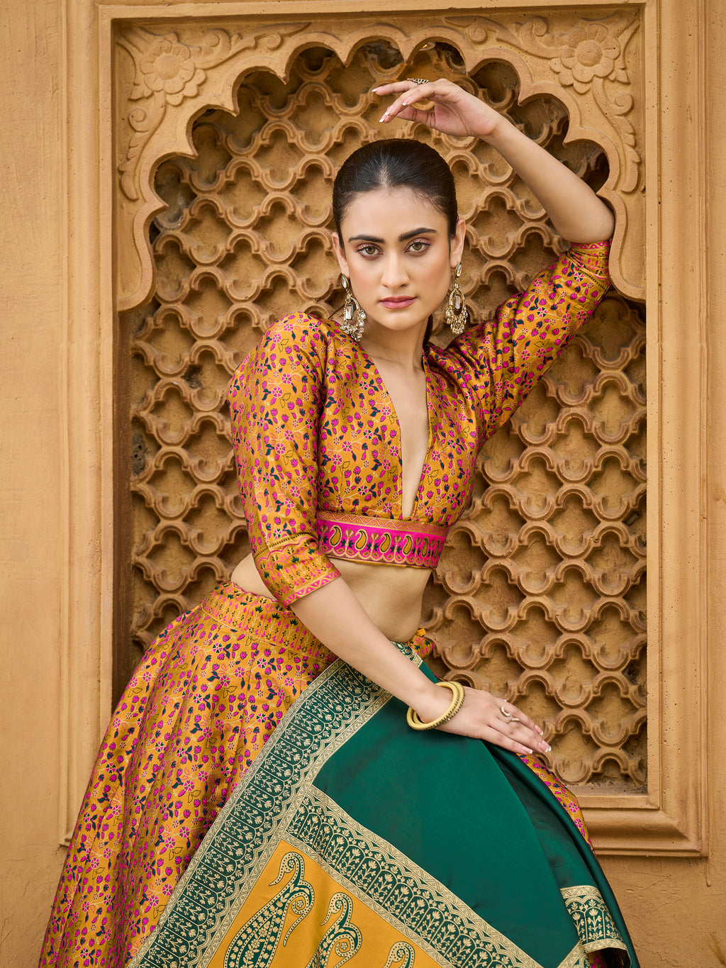 Women's Yellow Kanjiwaram Lehengas