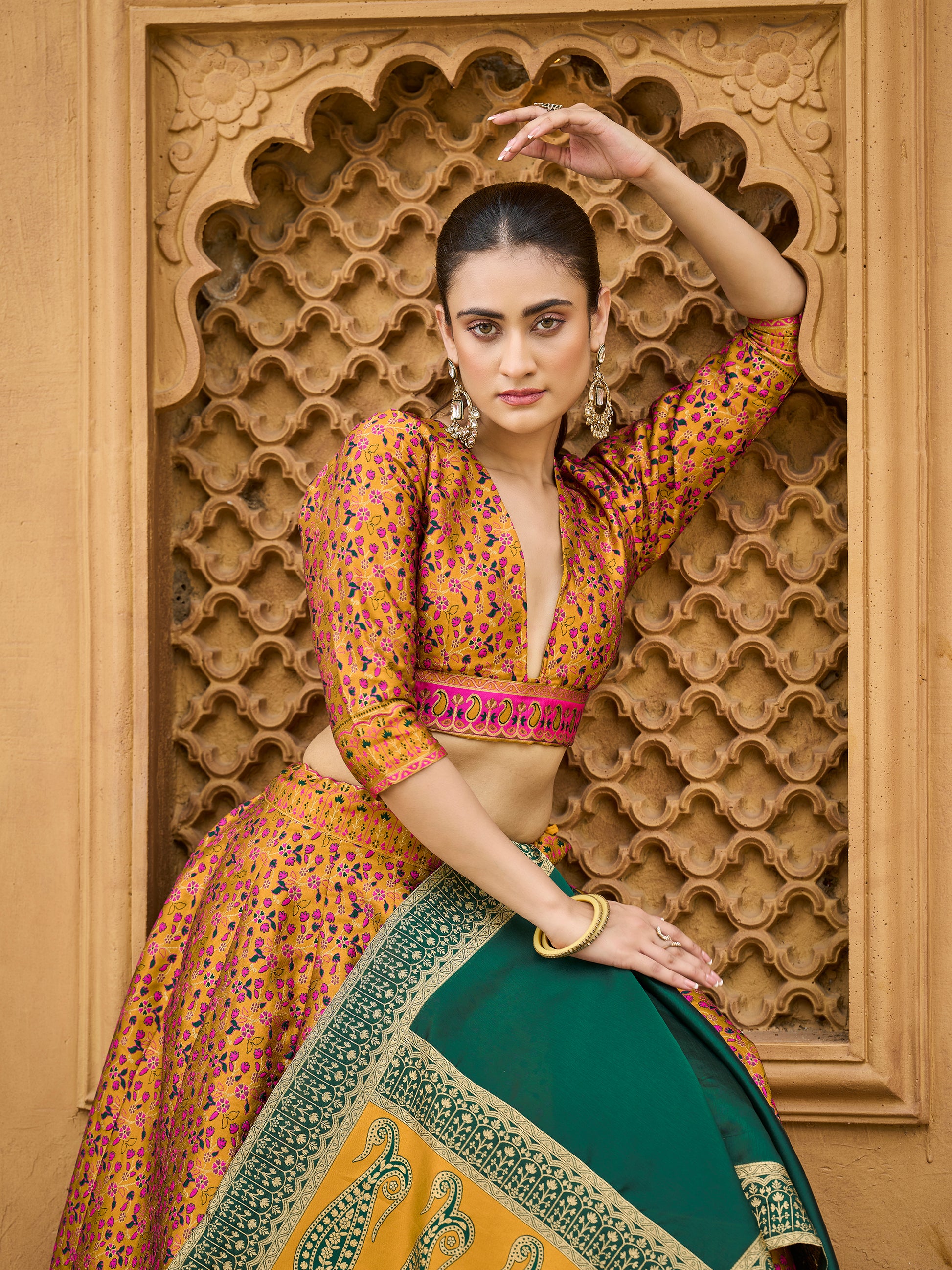 Women's Yellow Kanjiwaram Lehengas