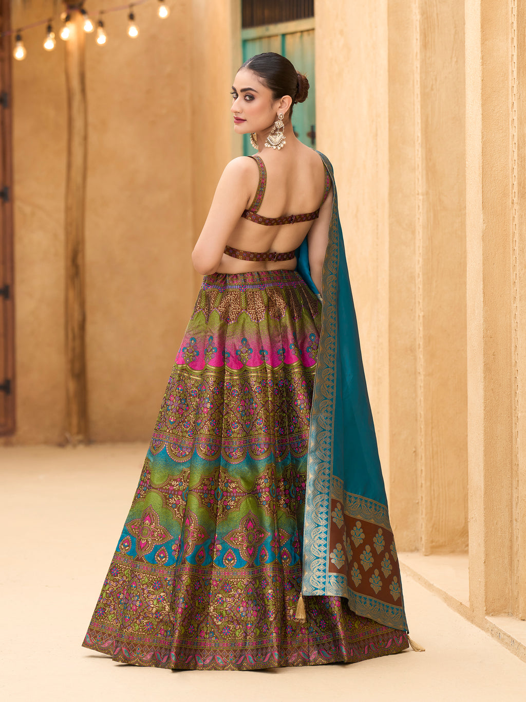 Women's Brown Kanjiwaram Lehengas