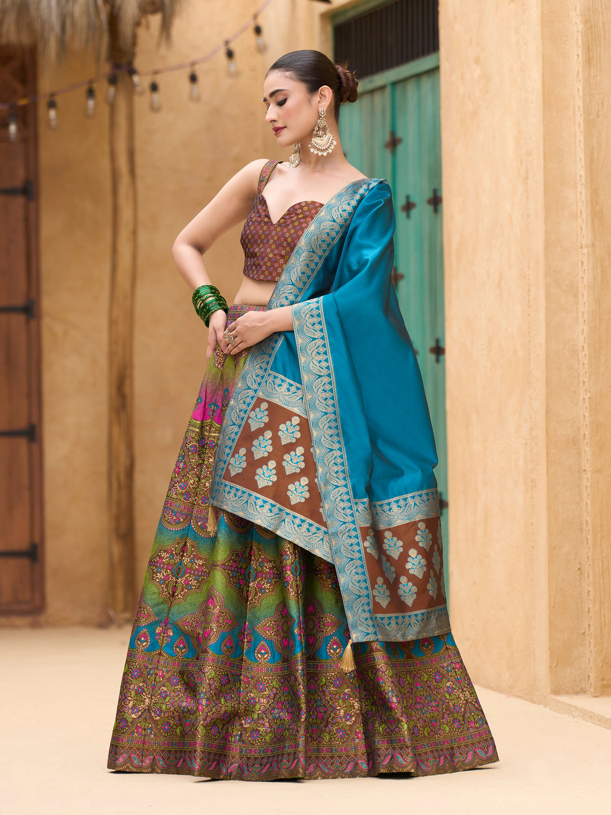 Nazm-Brown Brown Lehenga Choli