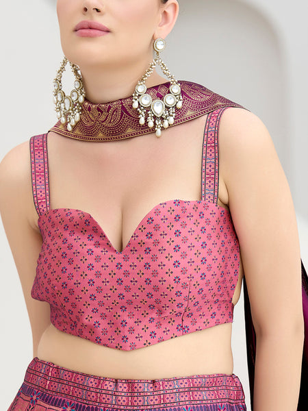 Nazm-Pink Pink Lehenga Choli
