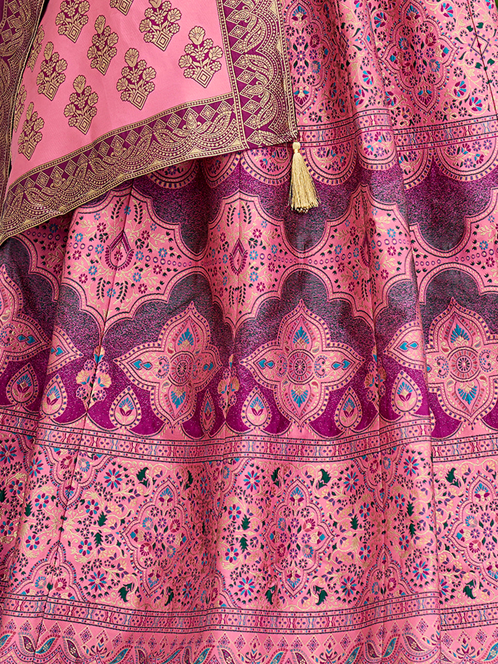Jacquard Lehenga Choli with Dupatta