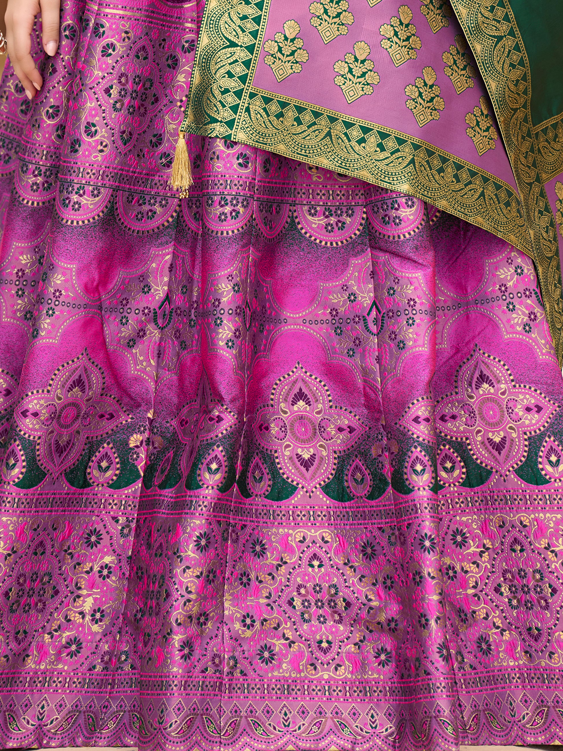 Women's Purple Kanjiwaram Lehengas