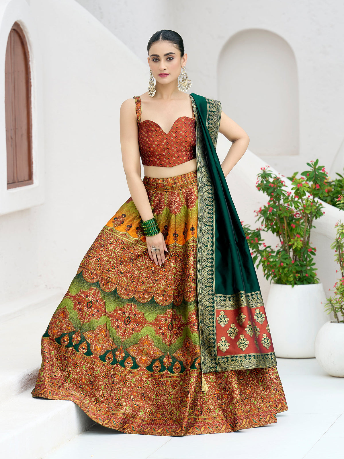 Nazm-Rust Rust Lehenga Choli