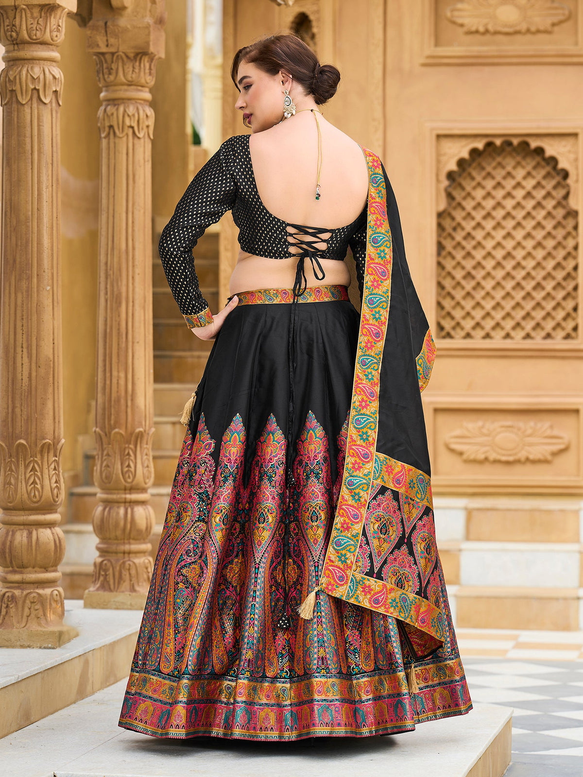 Nisva-Black Black Lehenga Choli