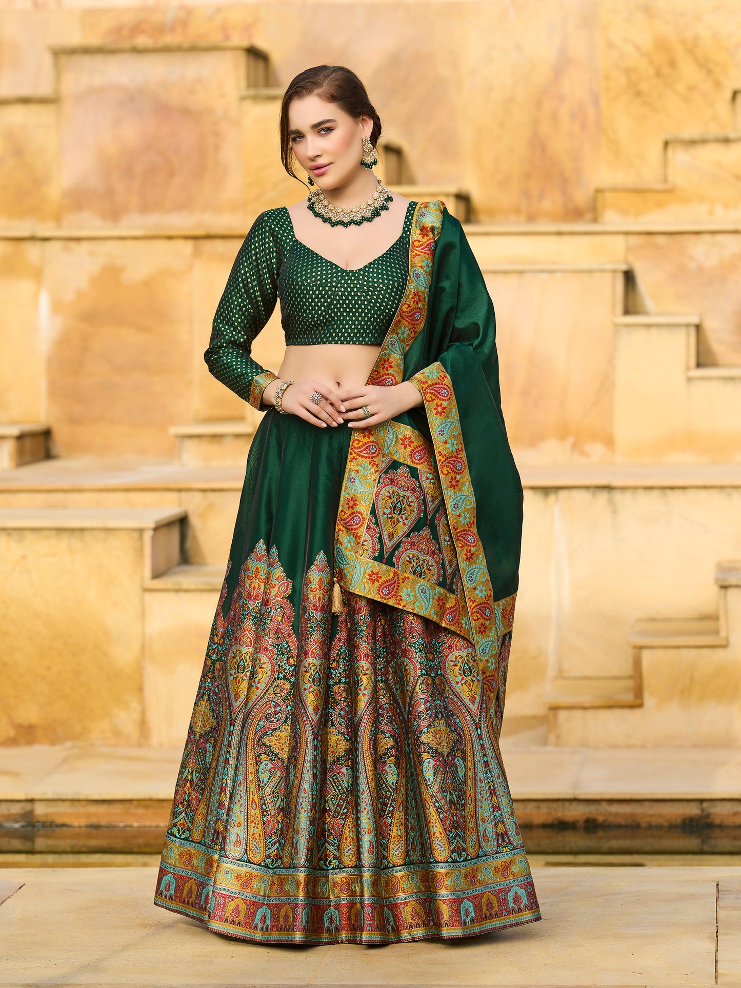Nisva-D-Green D-Green Lehenga Choli