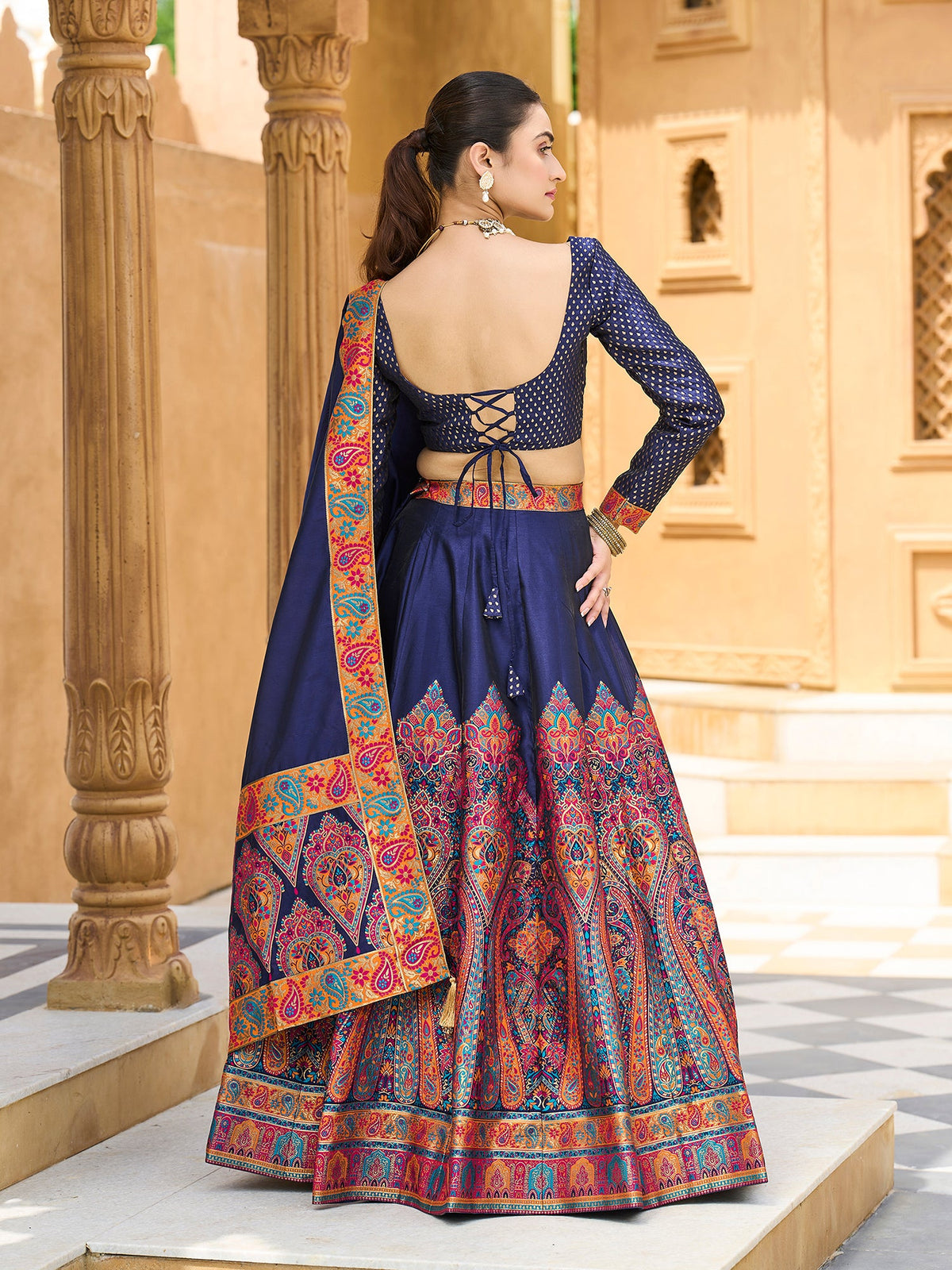 Nisva-Navy-Blue Navy-Blue Lehenga Choli