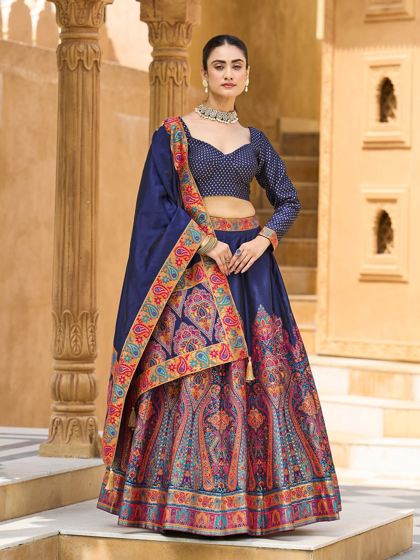 Nisva-Navy-Blue Navy-Blue Lehenga Choli