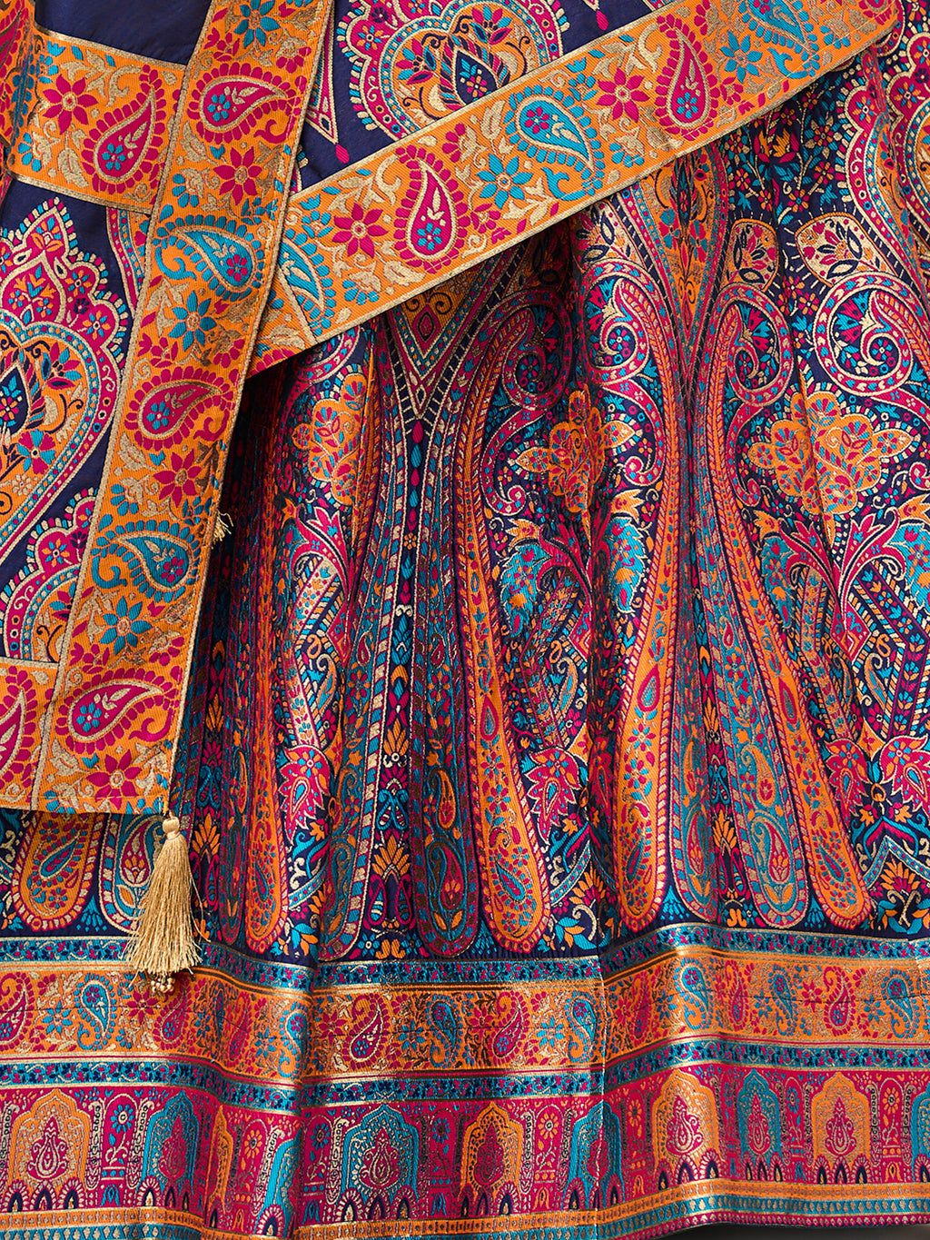 Jacquard Santoon Crape Lehengas