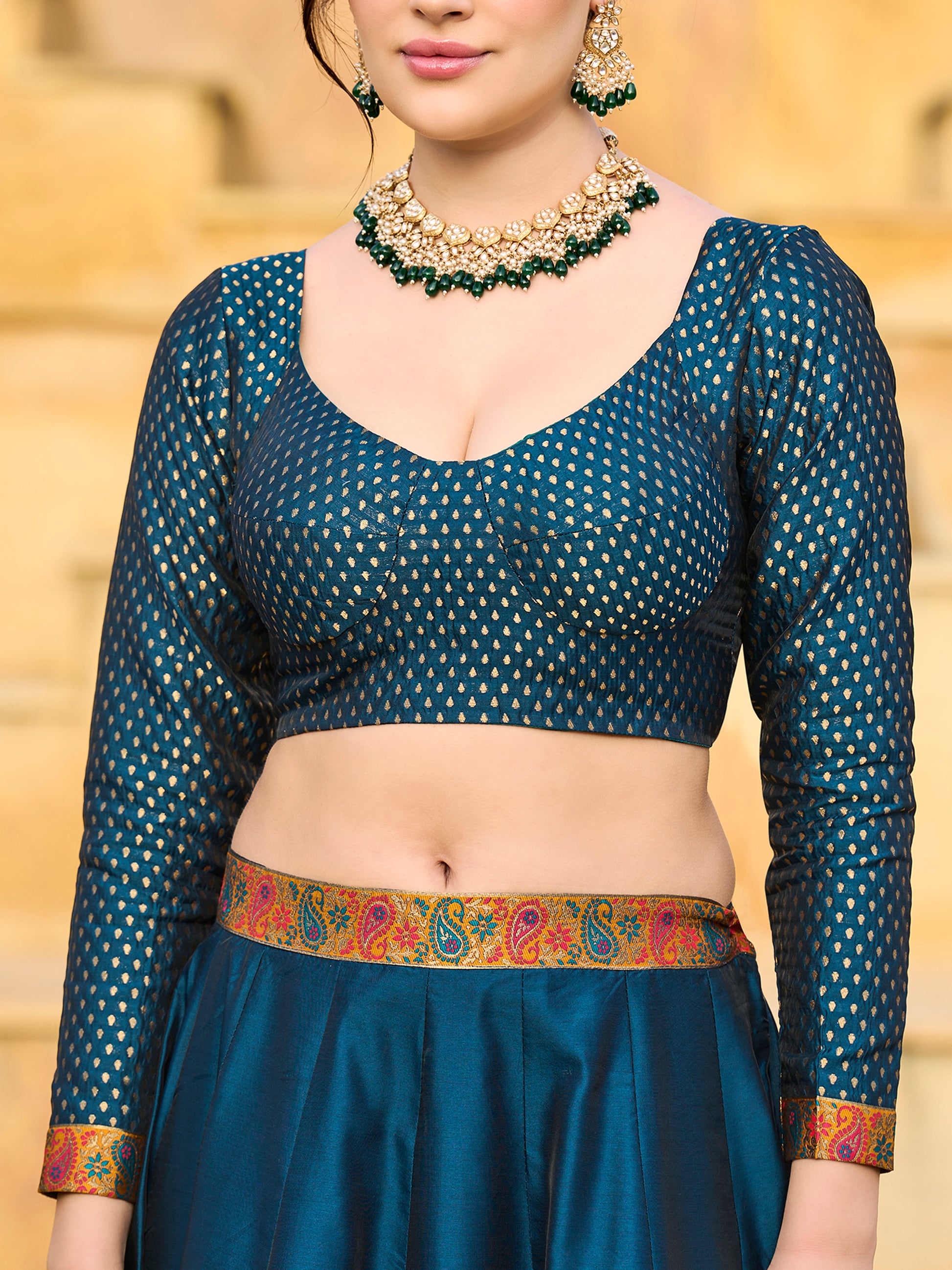 Women's Rama Jacquard Crape Lehengas