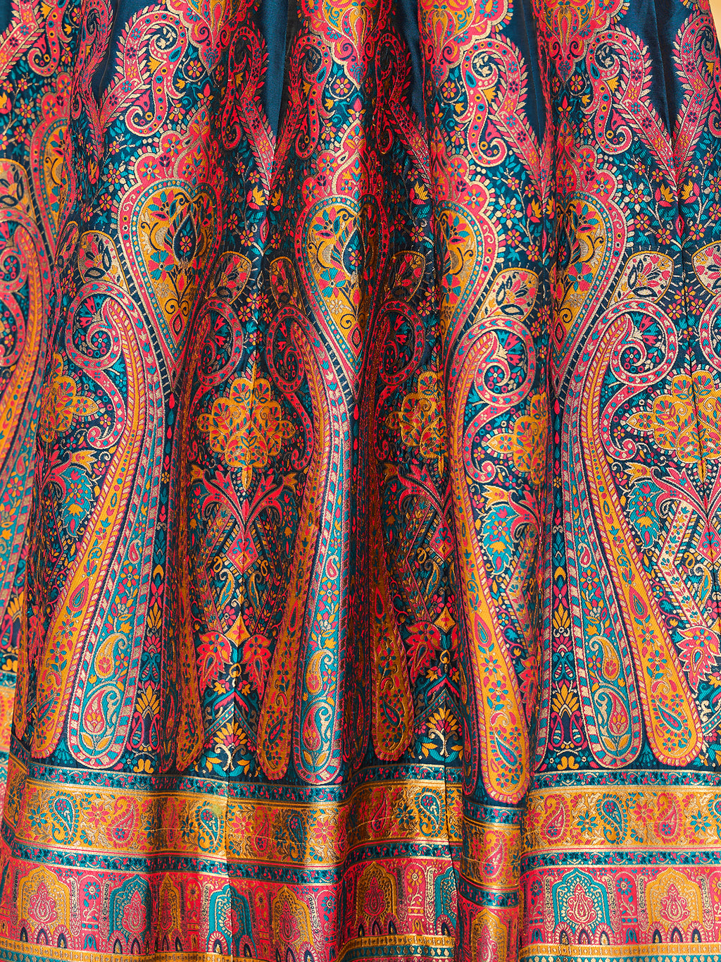 Jacquard Santoon Crape Lehengas