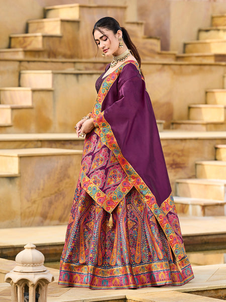 Nisva-Wine Wine Lehenga Choli