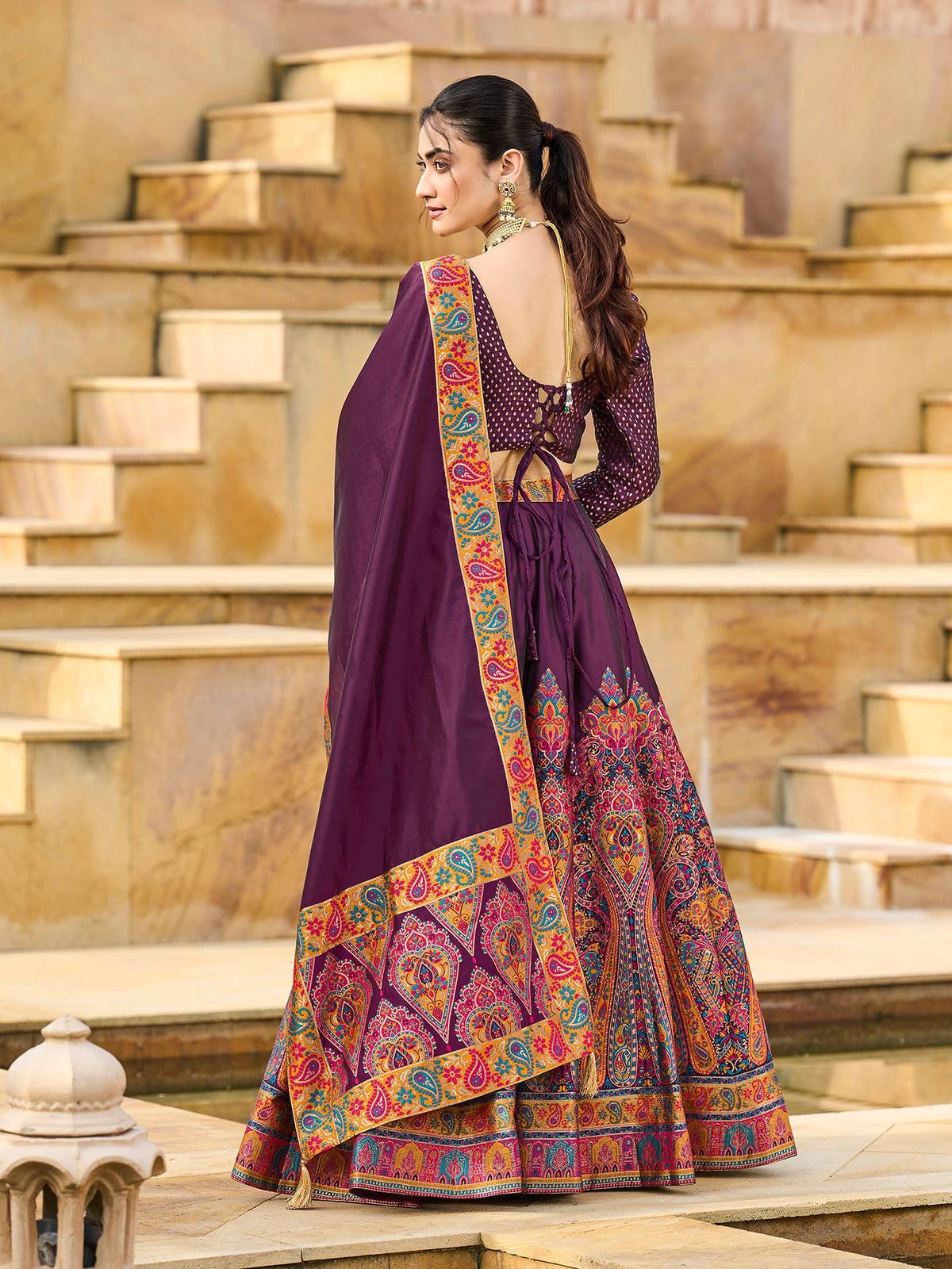 Nisva-Wine Wine Lehenga Choli