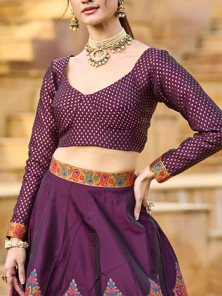 Nisva-Wine Wine Lehenga Choli