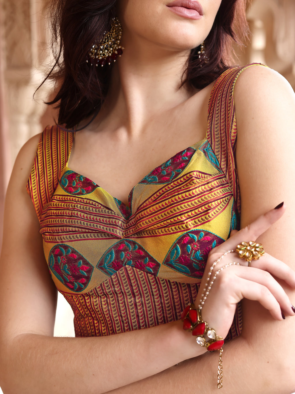 Kanjiwaram Lehenga Choli Lime Ethnic Zari Magic