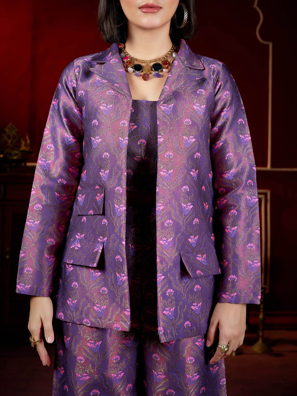 Jacquard Full Sleeve Printed Co-ord Set