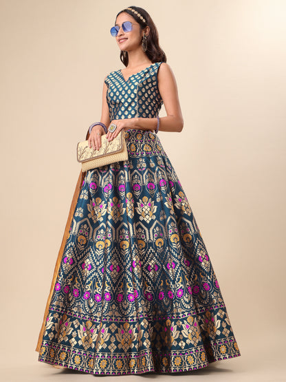 Women Rama Floral Print Lehenga