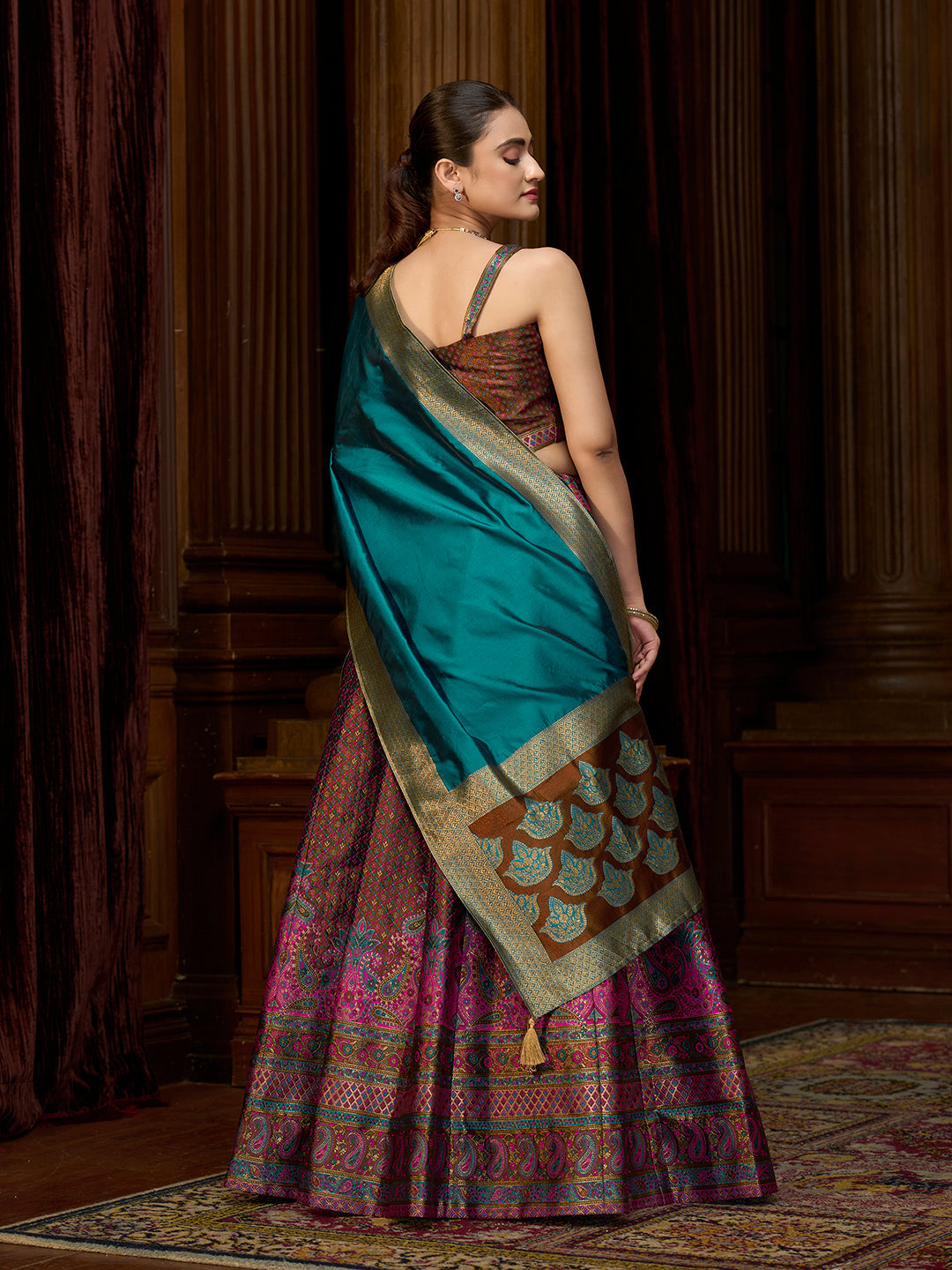 Saaya-Brown Brown Lehenga Choli