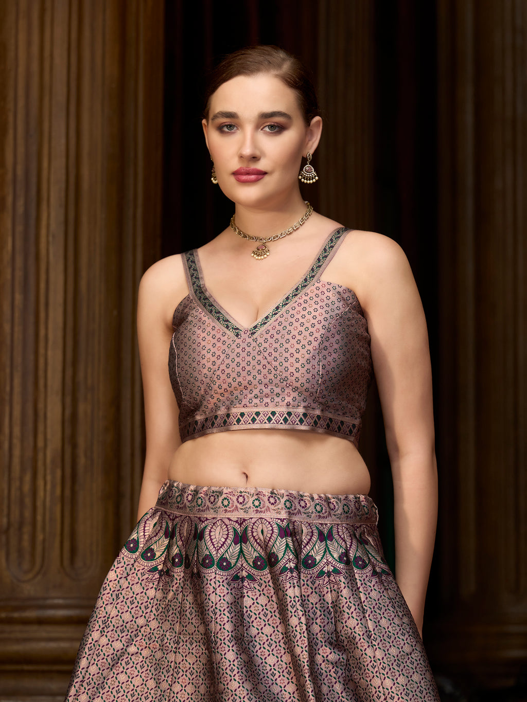 Women's Rose Kanjiwaram Lehengas