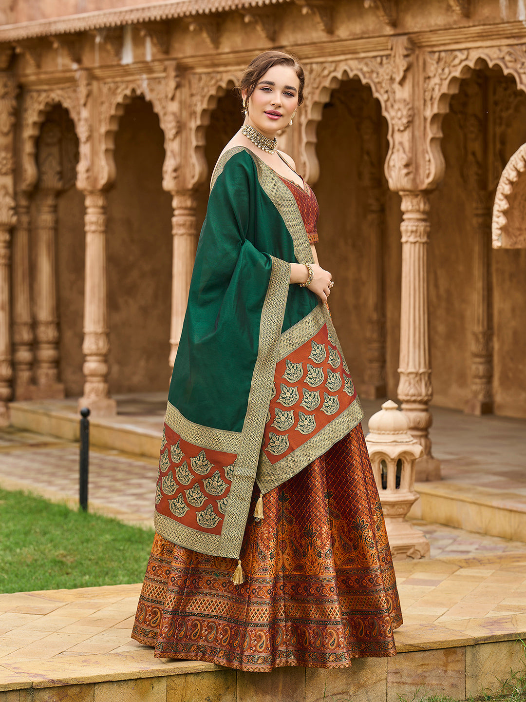 Saaya-Rust Rust Lehenga Choli