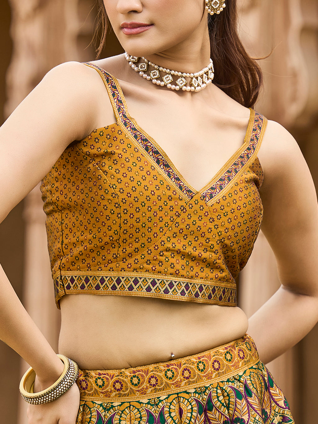 Women's Yellow Kanjiwaram Lehengas