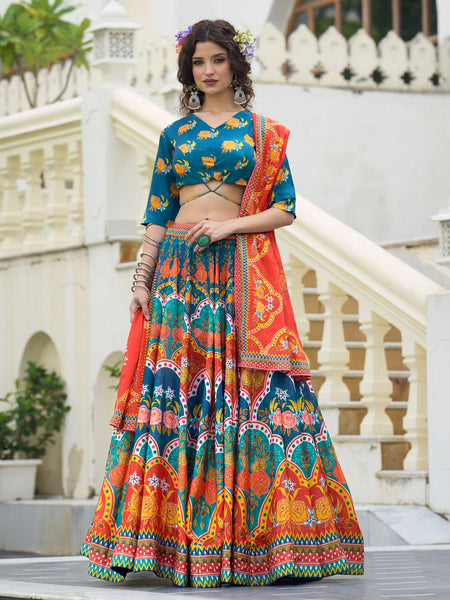 Sachi-Blue Blue Lehenga Choli